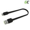 Green Cell KABGC01 Kabel Micro USB płaski 25 cm obsługa fast charging