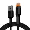 Green Cell KABGC04 Ray USB-A - microUSB Orange LED 120cm Ultra Charge QC3.0 fast charging